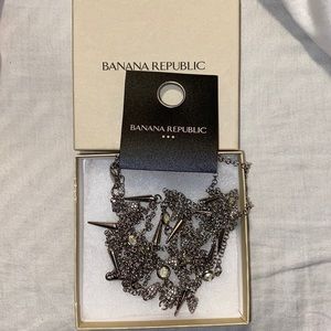 Necklace with spike and rhinestone detail